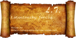 Latosinszky Tercia névjegykártya
